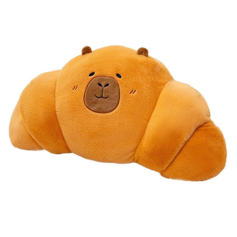 Cartoon Capybara Croissant Kissen Plüschtier Kapibara Puppe Home Sofa Kissen Kissen Lappenpuppe
