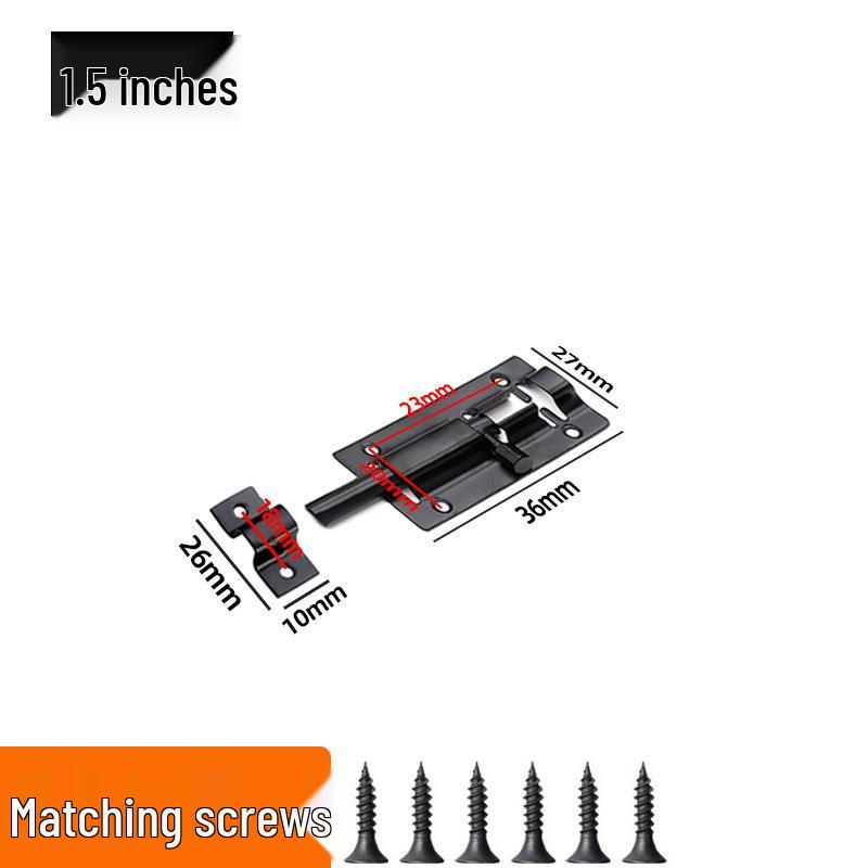 Stainless Steel Black Bolt for Cabinet & Wooden Door, Sizes: 1.5 To 5 Inches