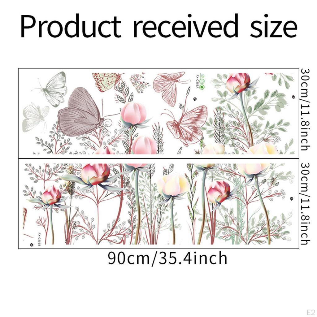 Flowers and Butterflies Wall Sticker Decal Practical Elegant Decor Home for Kitchen