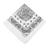 Kakatrend Bandana White Paisley Pattern Handkerchief Men's Bandana Adult 100% Cotton Stylish Bandana Unisex Large 55cm X 55cm White