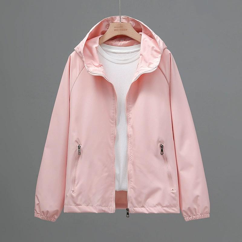 Thin Trench Coat Women Spring Autumn Double Hooded Windbreaker Wind-Proof Waterproof Sports Outwear Female Fashion Joker