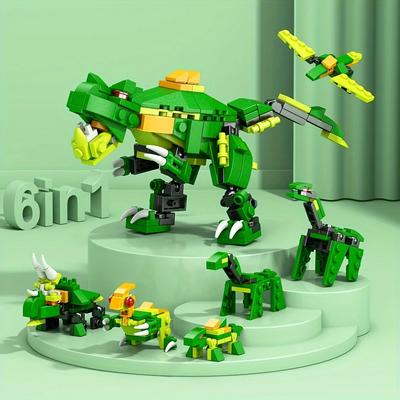 6 In 1 Dinosaur Building Blocks Collection Creative Thinking Educational Toys Childrens Puzzle Block Toys Ideal for Birthday Gifts