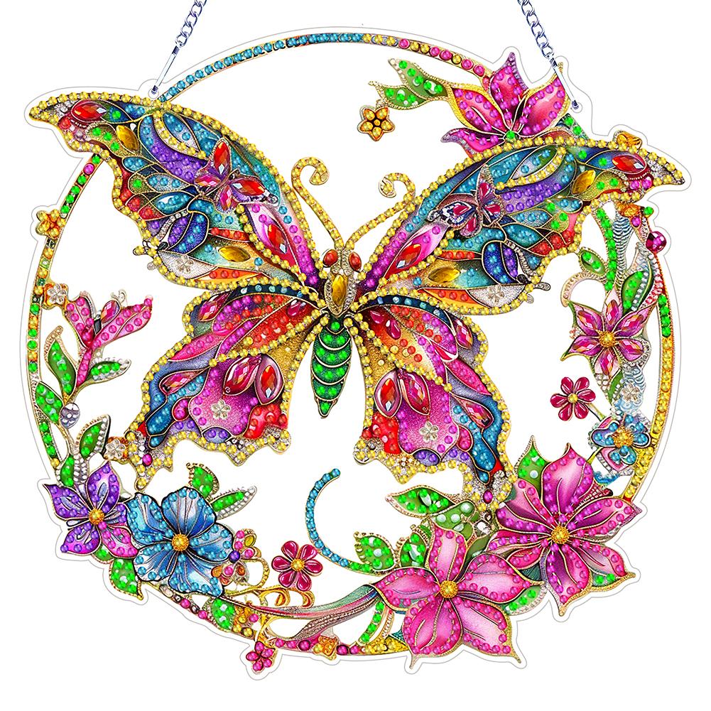 Pendentifs de Fenêtre en PET Double Face Forme Spéciale Animal Mignon Strass Diamant Art Peinture Diamant Ornement Suspendu pour Adultes