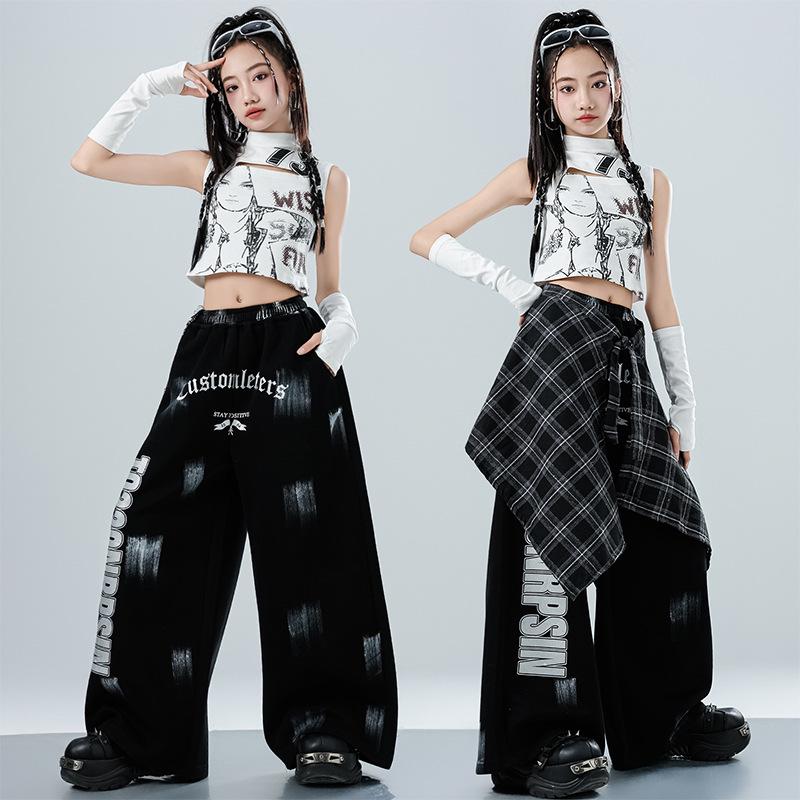 Trendy Girls' Jazz & Hip Hop Dance Crop Top Performance Costume