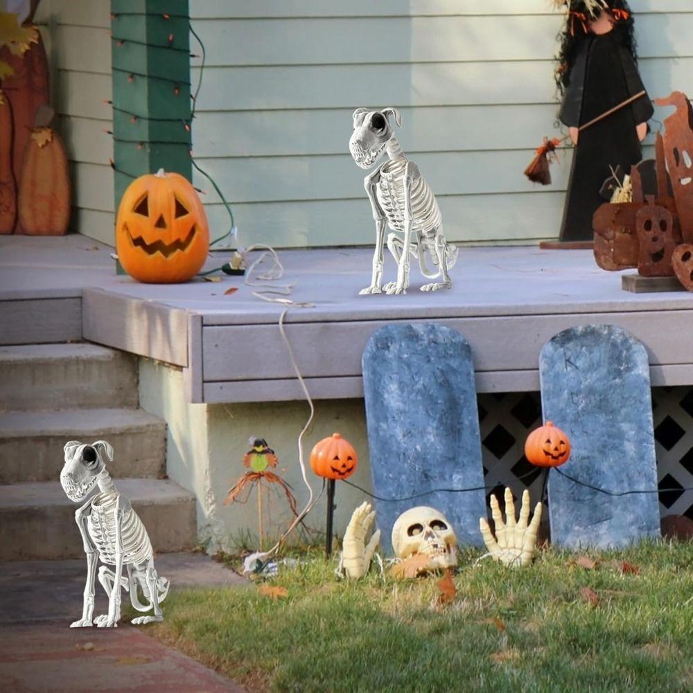 Scary Sitting Dog Skeleton Spooky Halloween Skeleton New Dog Skeleton  for Home Party Haunted House