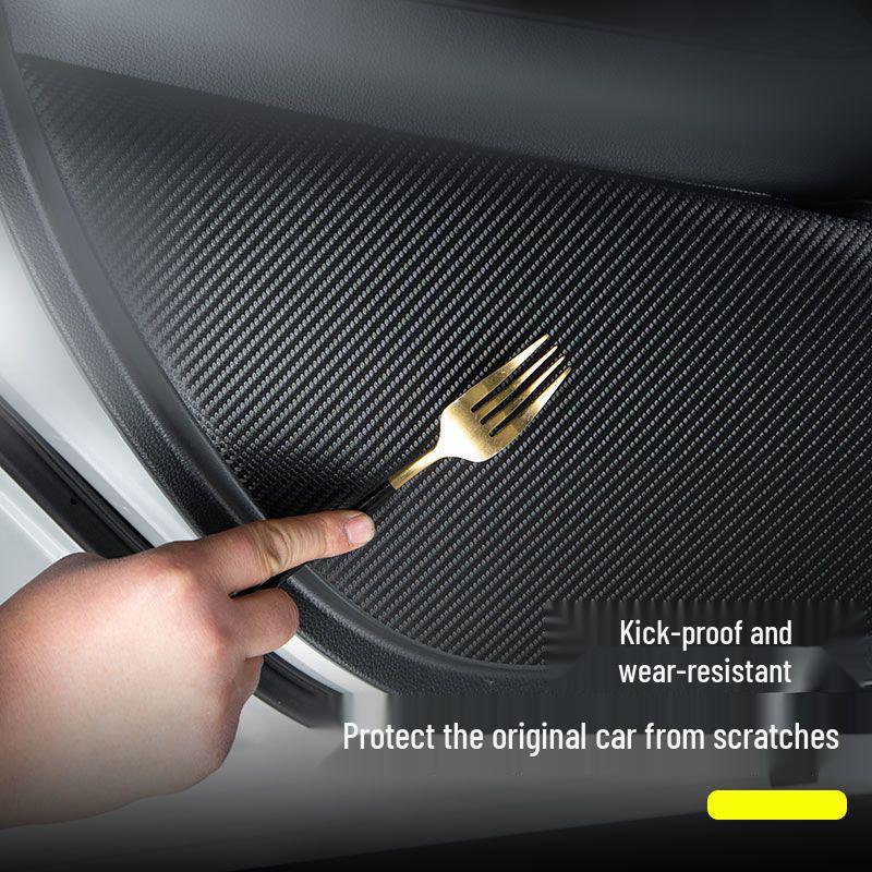 Buick E5 Door Kick Mats: Carbon Fiber Passenger Seat Protection Stickers.