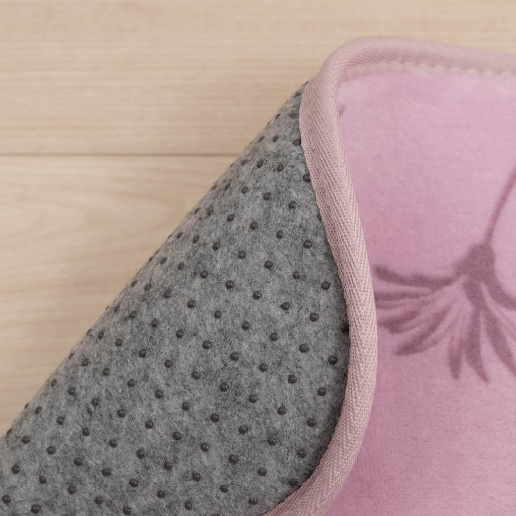 Senko Delivery Service Floral Jiji 45 X Jiji Cat 47053 Kiki's Rug, Approx. 180cm, Pink, Design,