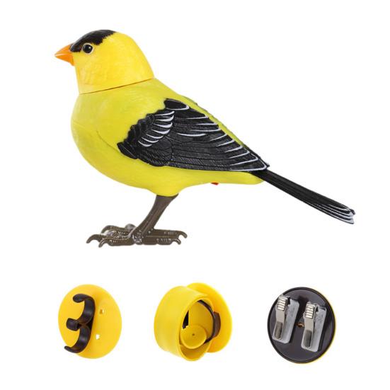 Elektronisches Simulations-Vogelspielzeug mit 3 Standfüßen, Geräusch- und Bewegungsaktivierung