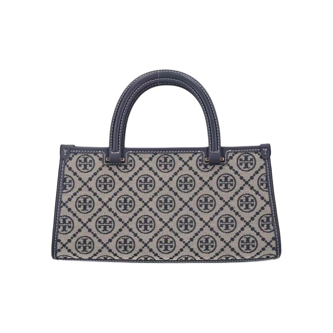 

Tory Burch T Monogram Vintage Tote Bag Women Tote Bags Navy-Blue 170503-405 Basic Set (Bag+Dust Bag)