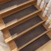 15 Piece Faux Linen Stair Treads Carpets with Rubber Backing Machine Washable A0KF