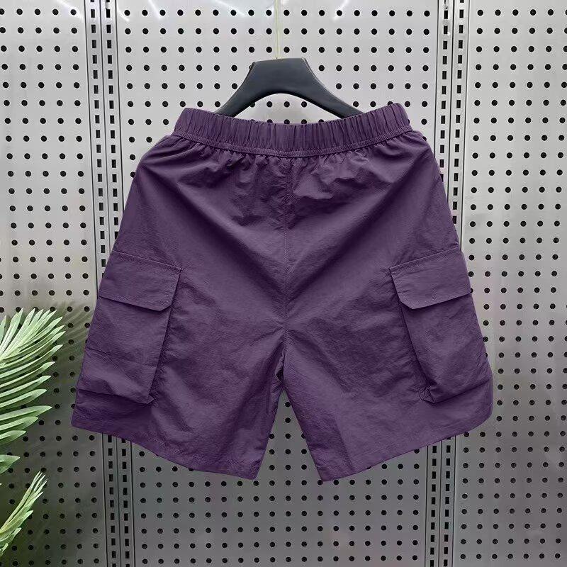 

Чоловічі Стильні Літні Швидковисихаючі Робочі Шорти з Багатьма Кишенями M фіолетовий