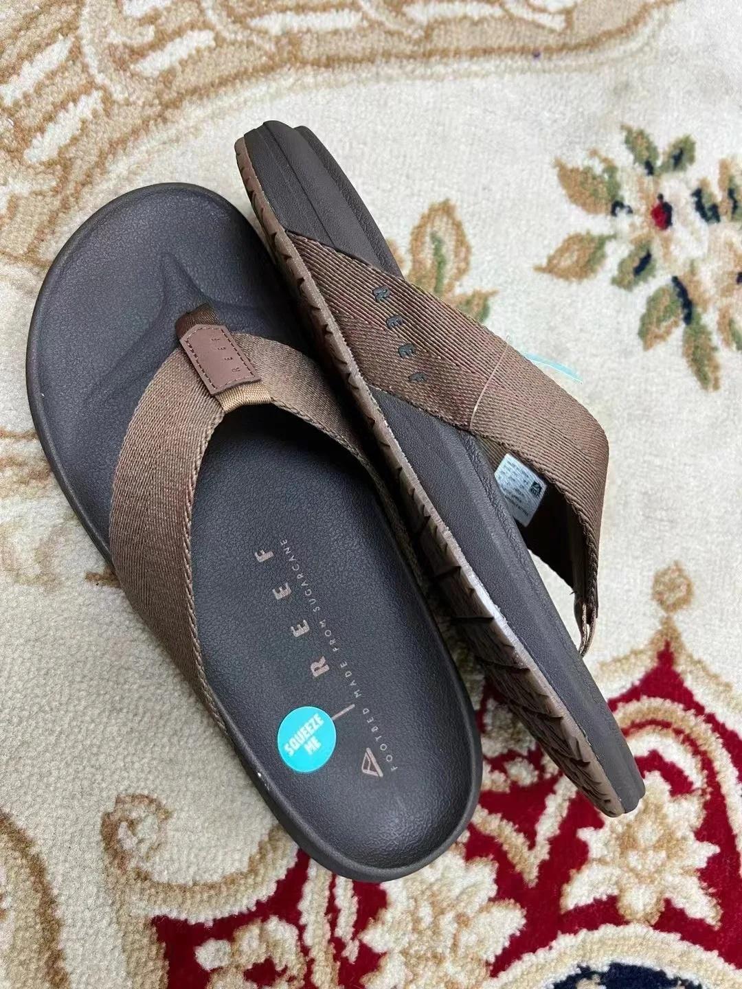 

Противоскользящие, устойчивые к запаху, износостойкие резиновые, высокоэластичные шлепанцы на клипсах для мужчин, пляжные шлепанцы, летняя обувь 41 темно-коричневого