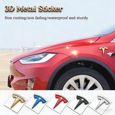 3D Metalen Logo Auto Spatbord Staart Kofferbak Embleem Sticker Decoratie Voor Tesla Model 3 Highland 2023 Model S Model X Model Y