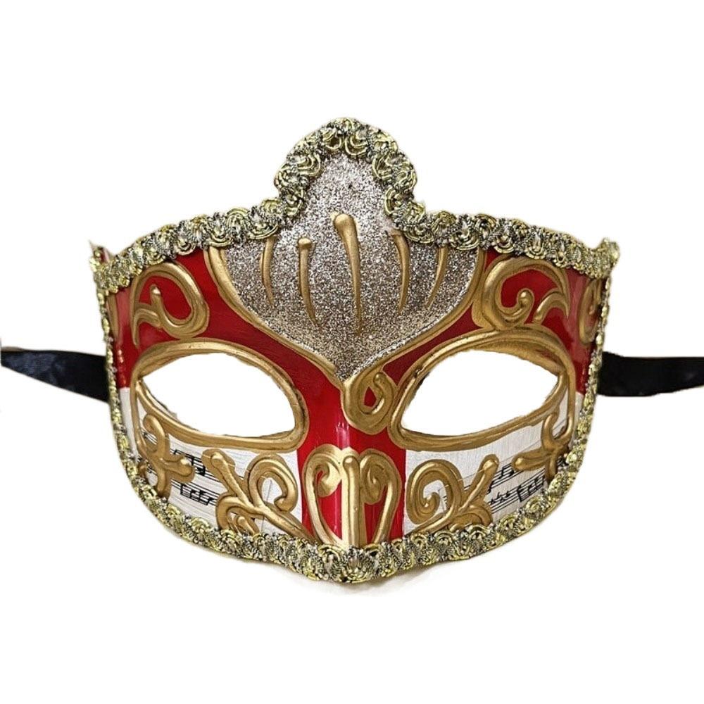 

Plastic Glitter Mask Half Face Venice Mask Personality Halloween Masks Photo Prop красный