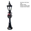 Mini Street Light Retro Miniature Streetlight with Xmas Wreath Miniature Street Lamp Model for Doll Mansion Miniature Scenes DIY Micro-Landscape