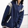Anta Life Series Letter Single Button Color Block Baseball Jacket Unisex Jackets Dark-Navy 152338602-1