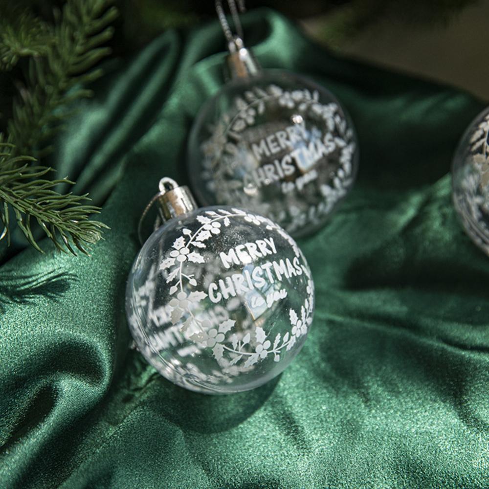 6 szt./pudełko Ozdoba choinkowa Przezroczyste bombki świąteczne Ozdoby do zawieszenia na Boże Narodzenie