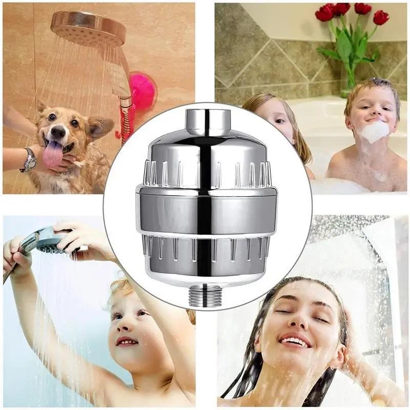 15 Stages Shower Water Filter,Kitchen Faucet Filtration,Remove Chlorine Heavy Metals Filtered Showers Head Soften for Hard Water