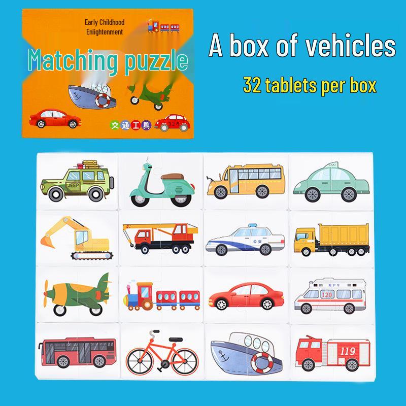 Handmade Educational Matching Cards & Puzzles for Toddlers (Ages 1-3) - Boost Literacy & Intelligence for Boys & Girls