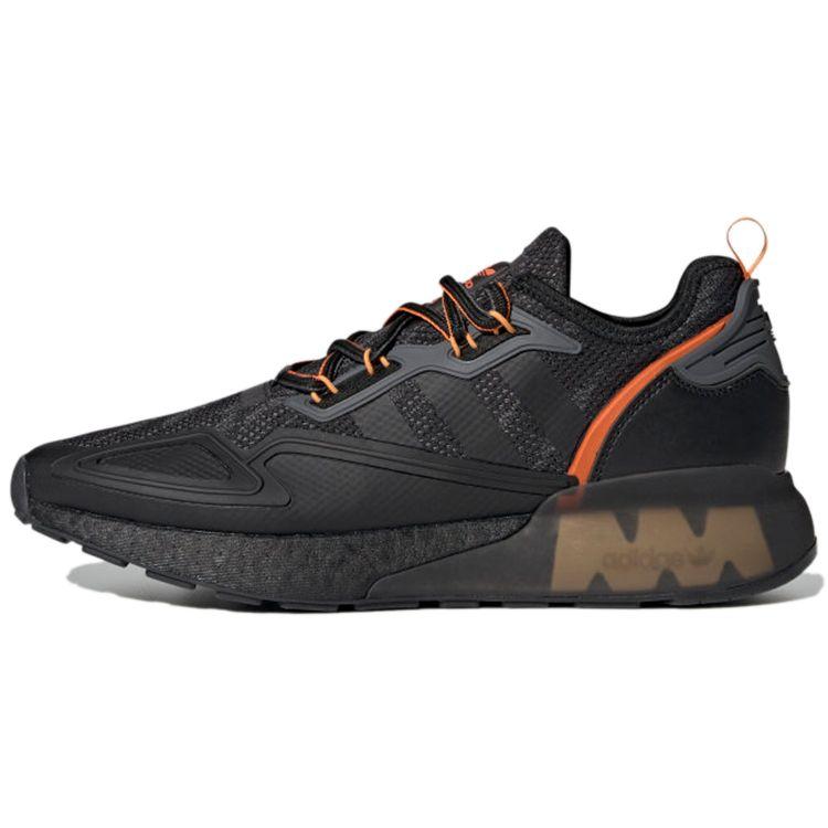 Adidas Originals ZX 2K Boost Fabric Cool Non-Slip Durable Low-Top Lifestyle Sneakers Unisex Sneakers Black Orange GY3547