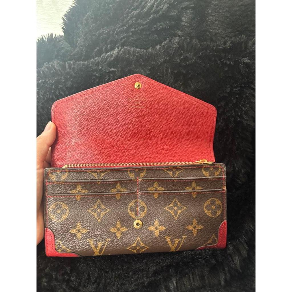 Used LOUIS VUITTON Monogram Long Wallet Red