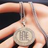 The First Pentacle of the Moon Solomon Occult Pentacle Grimoire Brass Magic Stainless Steel Statement Necklace Jewelry collares