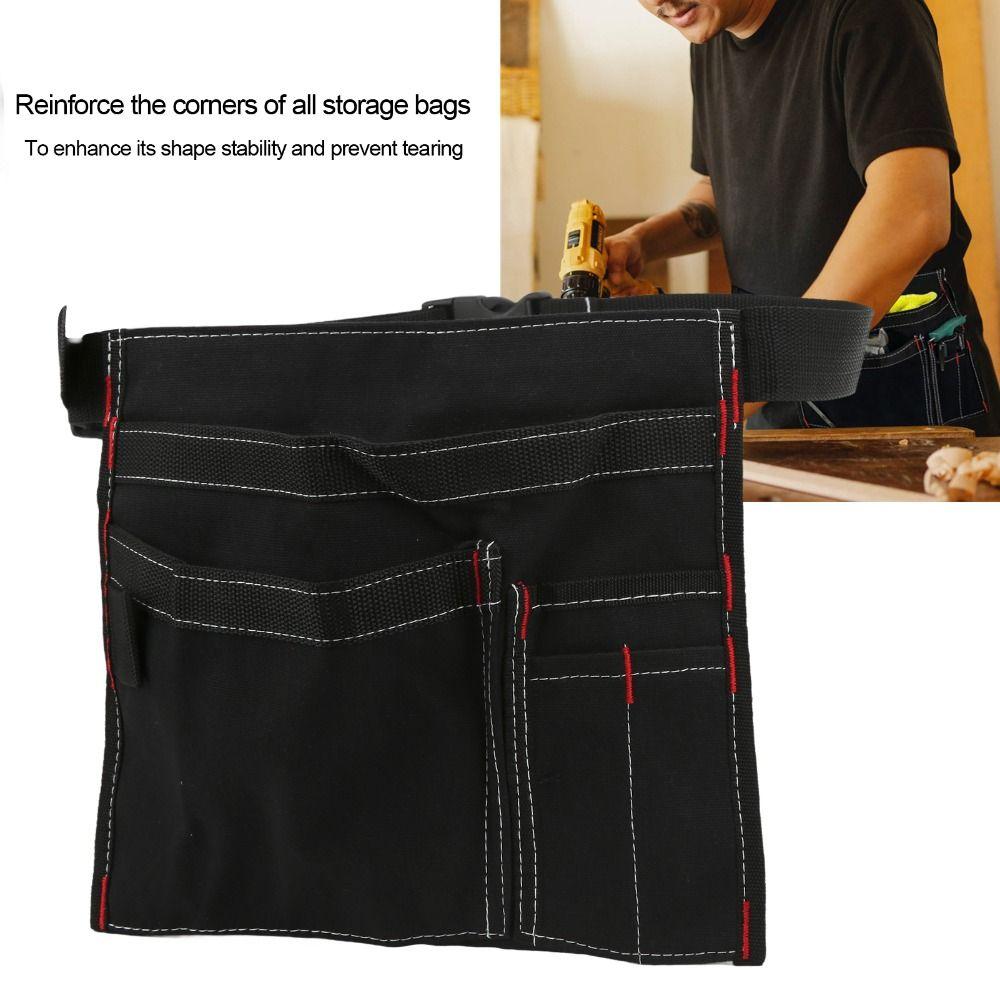 Canvas Tool Belt Bag 5-Pocket Canvas Organizer Durable Storage Bag  Gardening Work