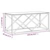 VidaXL Table basse 110x45x45 cm acier inoxydable et verre 349961