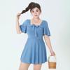 2024 Plus Size Women's One-Piece Skirt Swimsuit - Slimming and Fresh