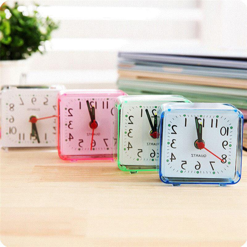 Buy 1PC Square Small Bed Alarm Clock Transparent Compact Digital Alarm ...