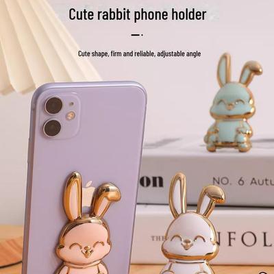 Supporto pieghevole per telefono a forma di coniglio carino - Supporto da tavolo push-pull a forma di cartone animato per una facile visualizzazione
