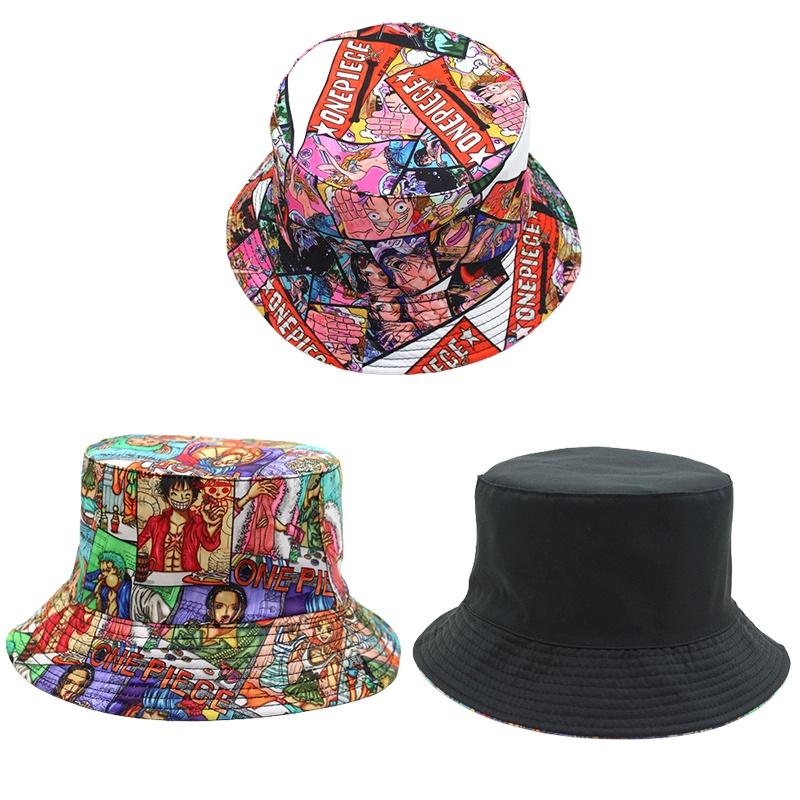 Stykke Anime One Cosplay Luffy Trykk Fiskelue Bøttehatt For Voksen Utendørs