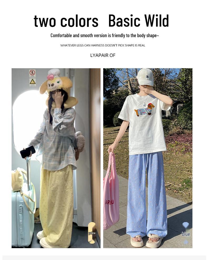Dopamine Polka Dot Wide-Leg Pants - Women's Spring/Autumn 2025: New High-Waisted, Slimming, Draped, Casual Yamamoto Style