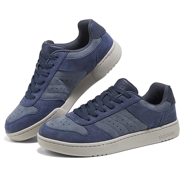Skechers Kids Retro Fashion Hip Hop Comfortable Versatile Casual Outdoor Sports Lace-Up Durable Low-Top Kids Skate Shoes Kids Sneaker 418024L-NVY