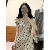 Super Good-looking, Unique and Beautiful Skirt Women's Summer White Polka Dot Dress Temperament Casual and Thin