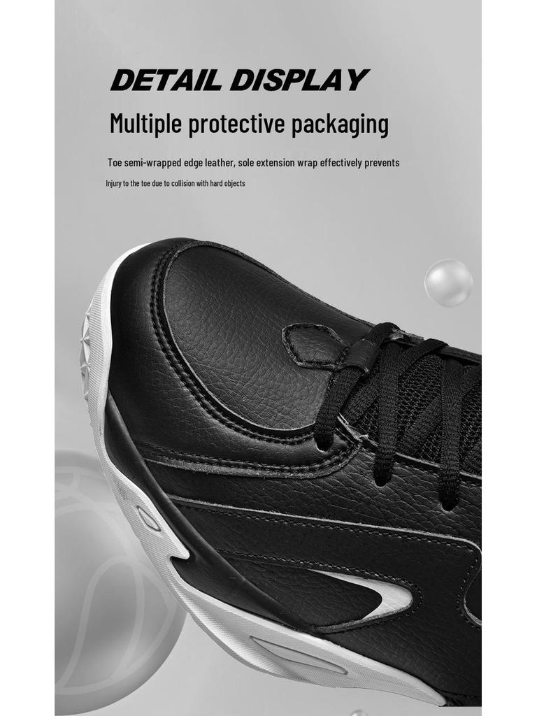 Scarpe da papà da uomo taglie forti foderate in pile e in pelle - Calde, leggere, sneakers casual 4847