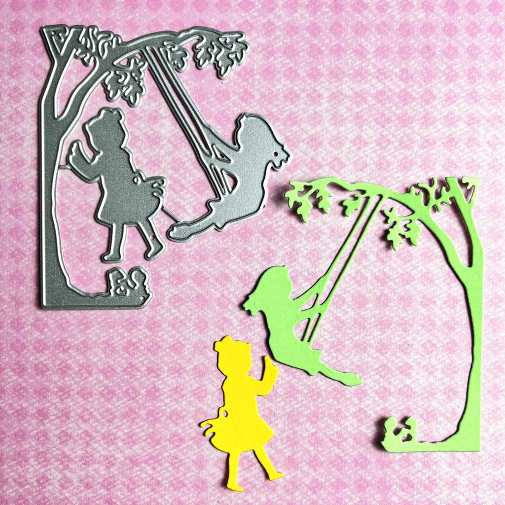 Schaukel Metall Stanzformen Schablonen für DIY Scrapbooking Dekorative Prägung Papierkarten Vorlage Dekor Stanzteile
