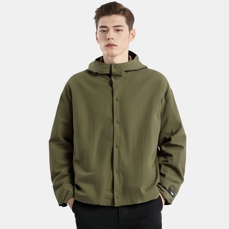 Fear of God Essentials Veste de coach à capuche en nylon texturé Vêtements d'extérieur militaires pour hommes Vert 202BT246375F