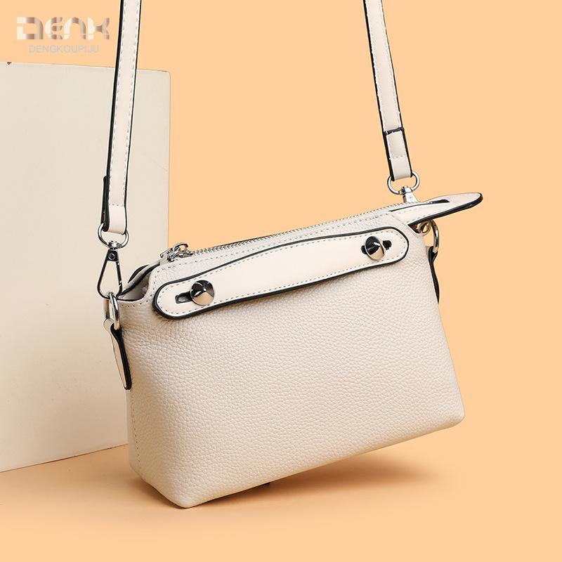 Real cowhide women's bag fashionable and casual large-capacity handbag first-layer cowhide shoulder messenger bag