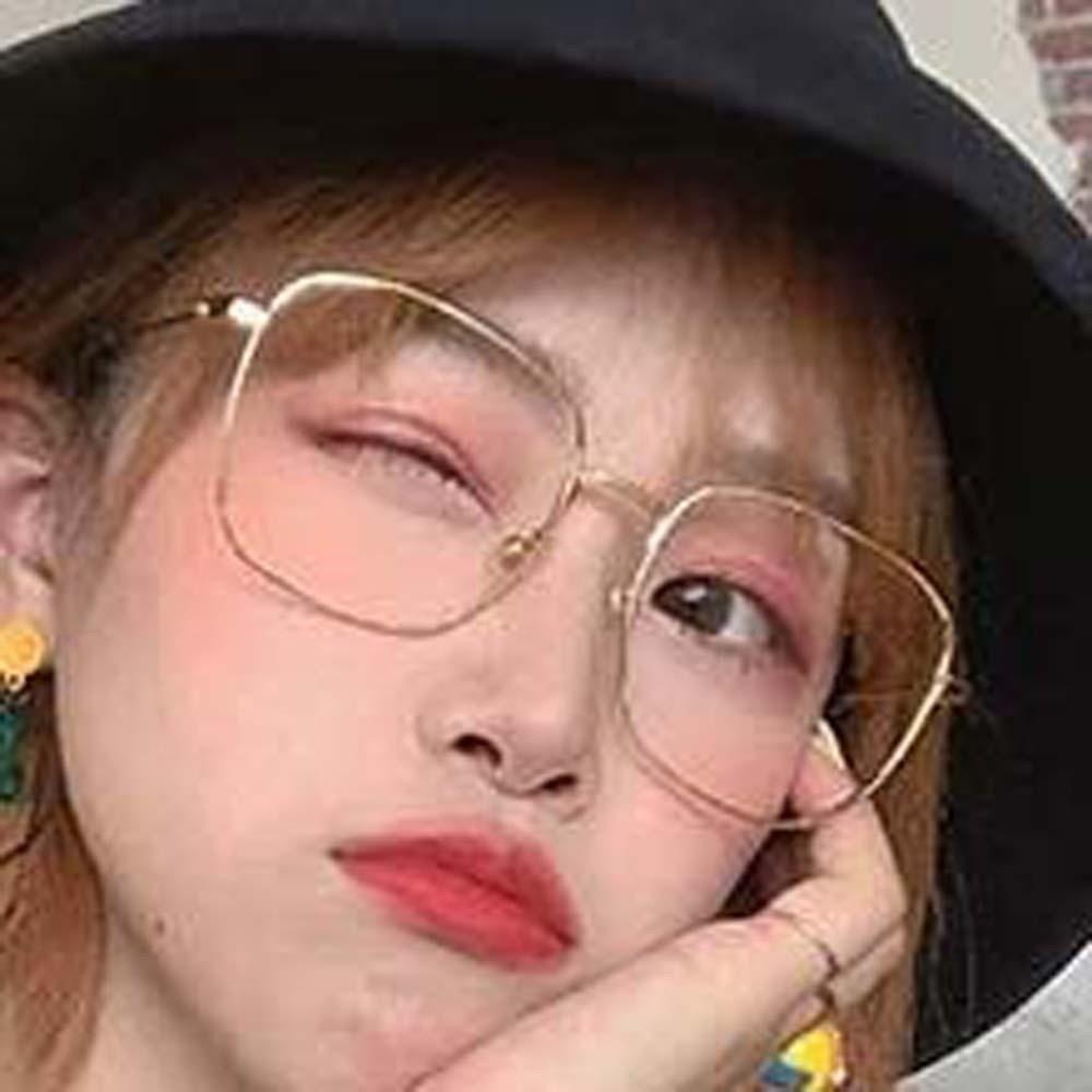 PC Golden-frame Myopia Glasses Lightweight Women Reading Eyewear Glitter Big Frame Glasses  Outdoor