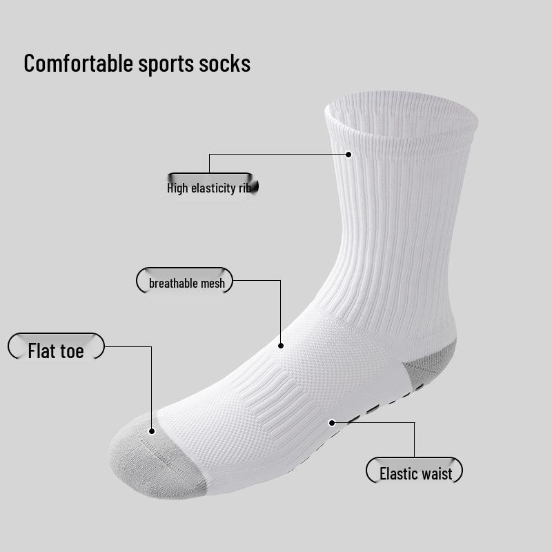 Pro Training Mid-Calf Breathable Mesh Football Socks - Sweat-Absorbent, Thickened, Shock-Absorbing, Anti-Slip