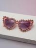 Rhinestone Heart Sunglasses for Women Trendy Fashion Cat Eye Frame for Party&Outdoor Wear UV Protection Sun Glasses KJ027
