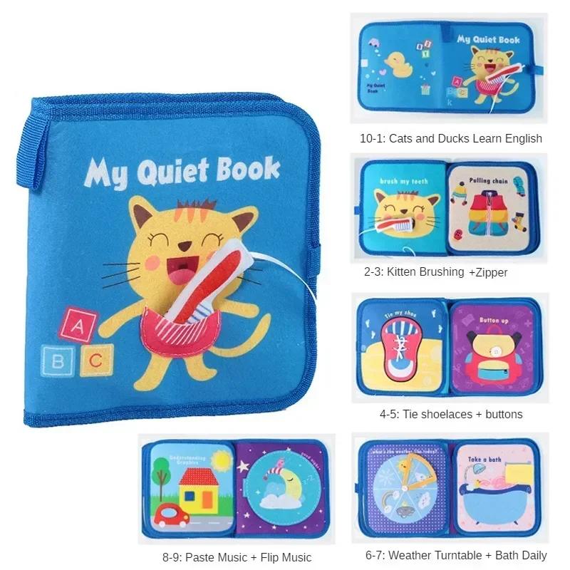 Montessori Busy Book for Toddlers, Activity Books for Airplane Car, Sensory Travel Toys, Preschool Learning Toys For Boy & Girl