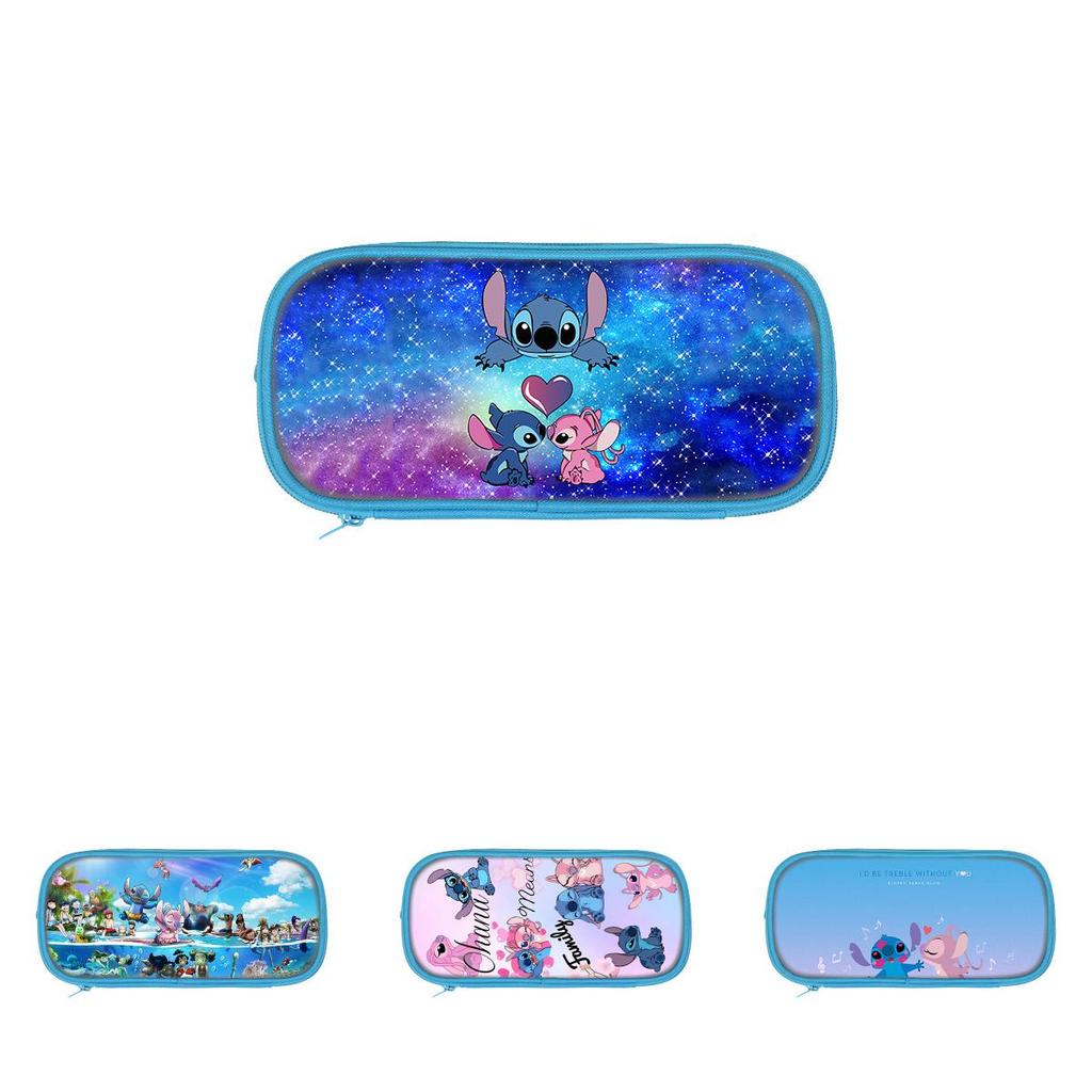Stitch Childrens Double Layer Pencil Case With Polyester Storage For School Supplies