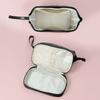 Wire Steel Doublelayer Makeup Bag Large Capacity Solid Color Storage Bag Wash