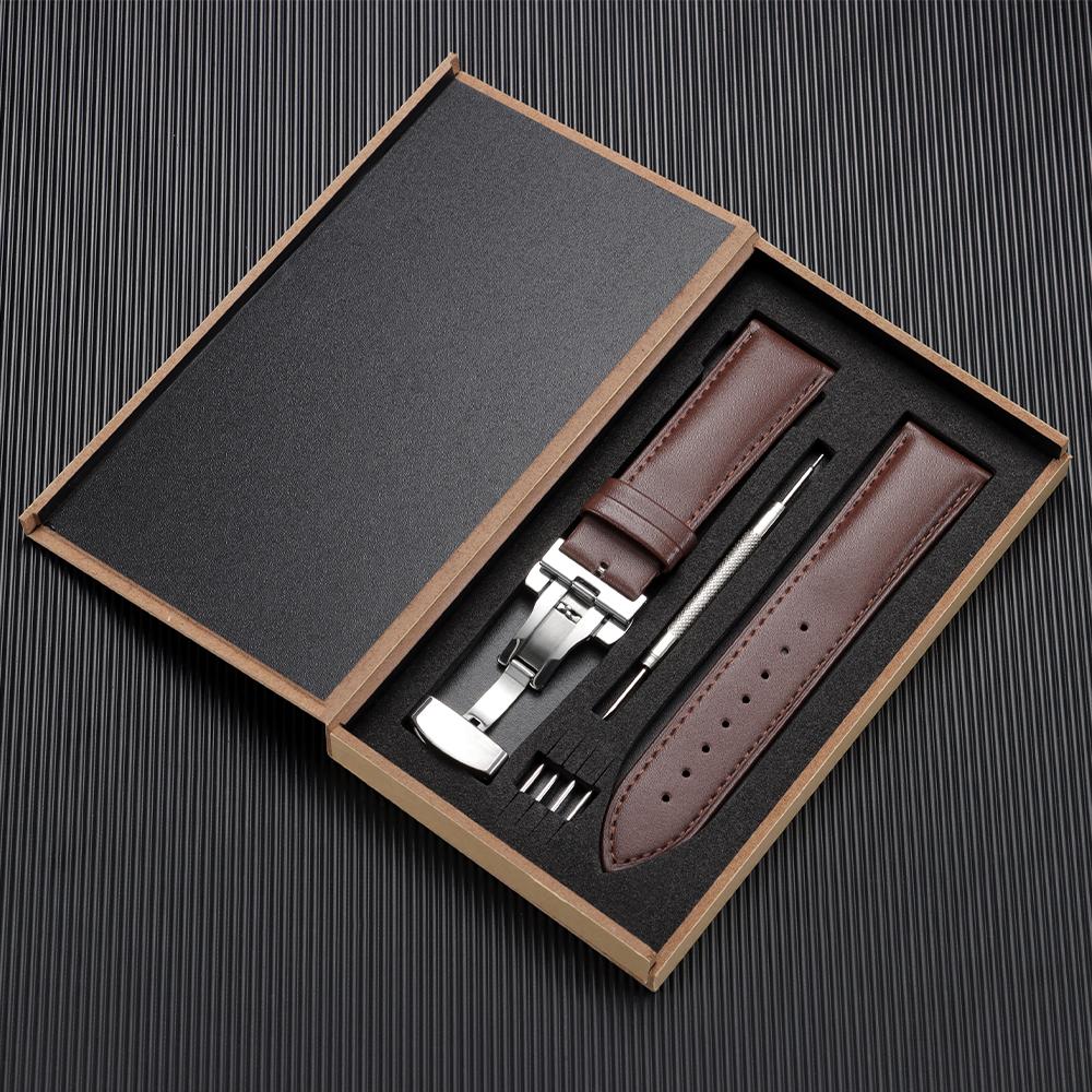 Echtes Leder Uhrenarmband 12/13/14/15/16/17/18/19/20/21/22/23/24mm Armbänder Herren und Damen Business Armbanduhr Armband mit Box