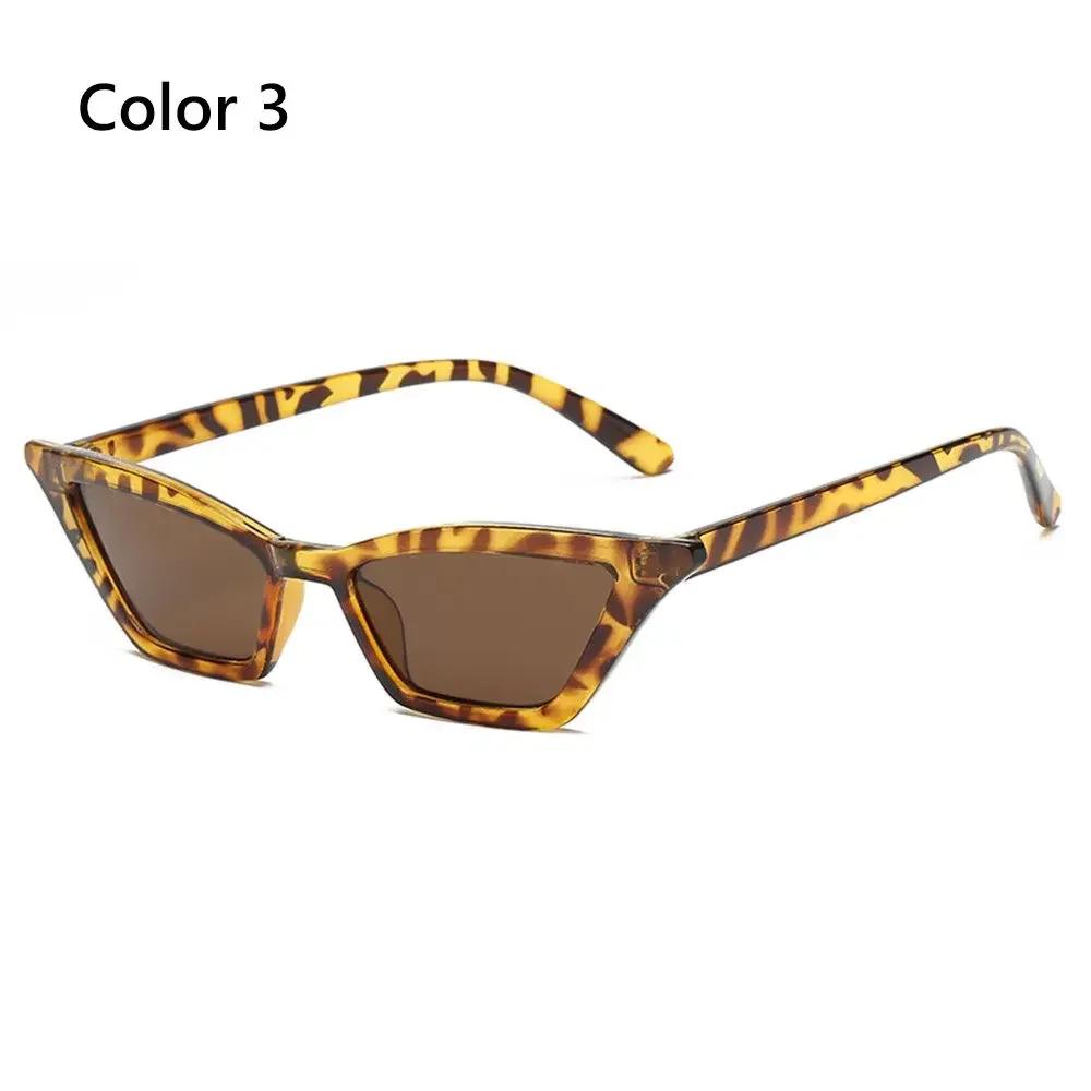 1PC Women Vintage Narrow Box Sunglasses Fashion Cat Eye Oval Small Frame Sun Glasses UV400 Street Summer Decoration Eyewear