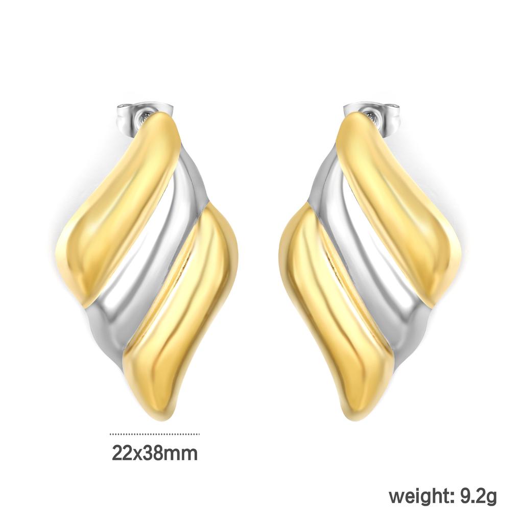 Niche New Splicing Stripe Earrings INS Stainless Steel Irregular Geometric High-End Creative Stud Earrings for Girls Jewelry