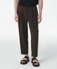 MUSINSA STANDARD Wide Easy Banding Crop Slacks [Dark Brown]