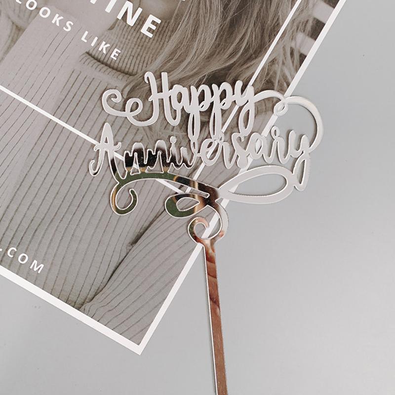 1Pcs Valentine'S Day Wedding Anniversary Couple Party Acrylic Letter Cake Plugin Diy Baking Pastry Dessert Decoration